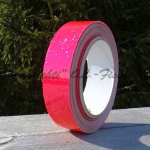 Kimalleteippi Lohenpunainen pinkkiin vivahtava fluoresoiva UV valoon reagoiva 1m