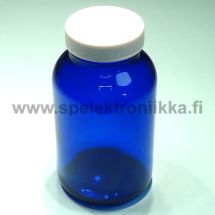 Lasipurkki 250 ml tummansininen muovikorkilla
